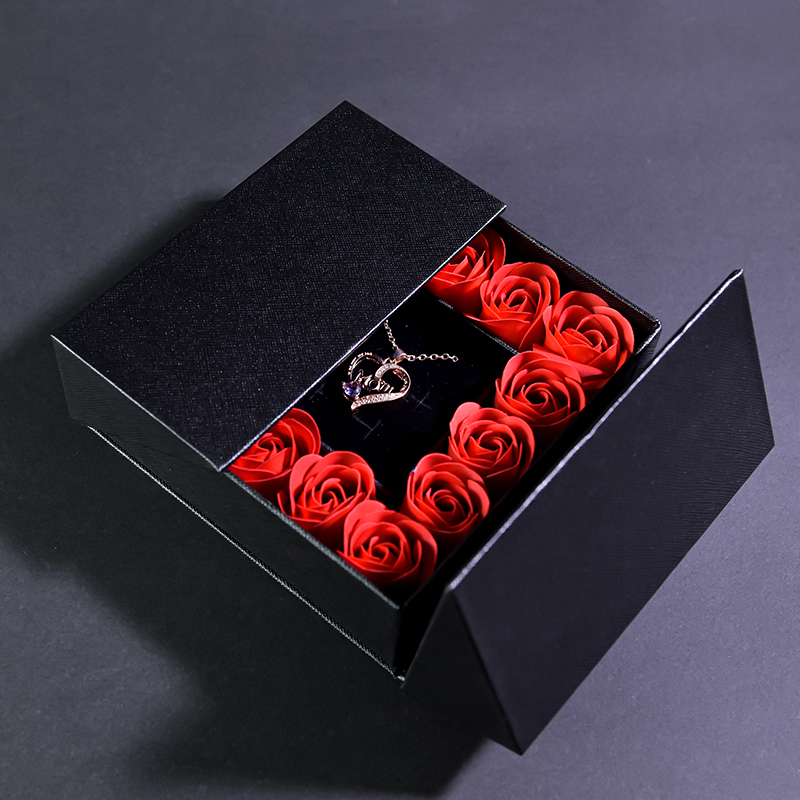 Cadeaus voor vrouwen Sieraden Hanger Ketting/w Zeep Eeuwige Roos Geschenkdoos Moederdag Ketting Sieraden Huwelijksverjaardag
