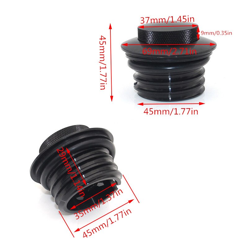 Flush -Up Reservoir Gas Cap Vented Fuel Tank Screw For -Davidson Black