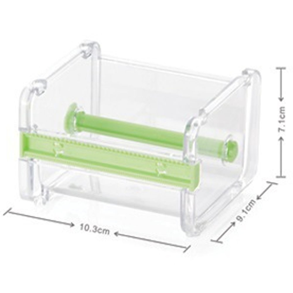 Transparent Plastic Adhesive Tape Dispenser and paper tape cutter Office Desktop Scotch Tape Holder