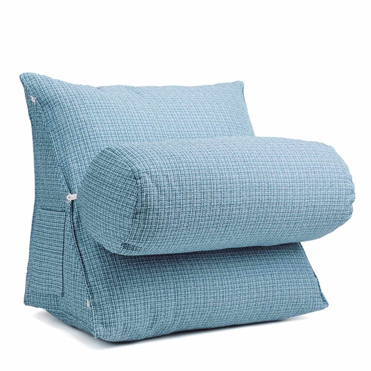 Wedge Vorm Rugleuning Kussen Bed Rest Sofa Verstelbare Rug Wig Kussen Lendensteun Brace Hoofd Hals Lounger Lezen Kussen: Sky Blue