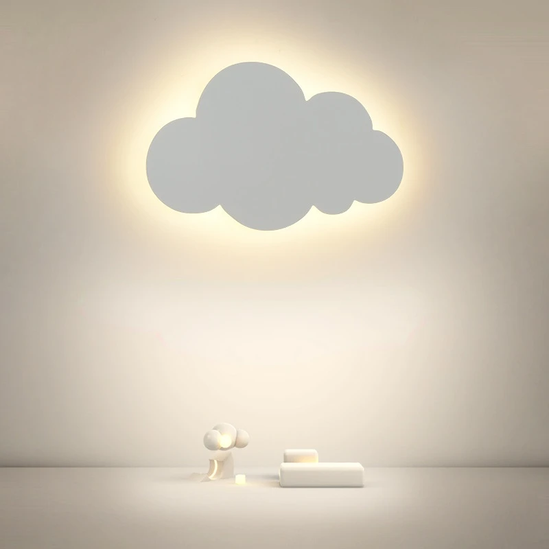 ledet-vegglampe til stue, moderne, jente, barnerom, minimalistisk, dekorasjon, hvit, dimming