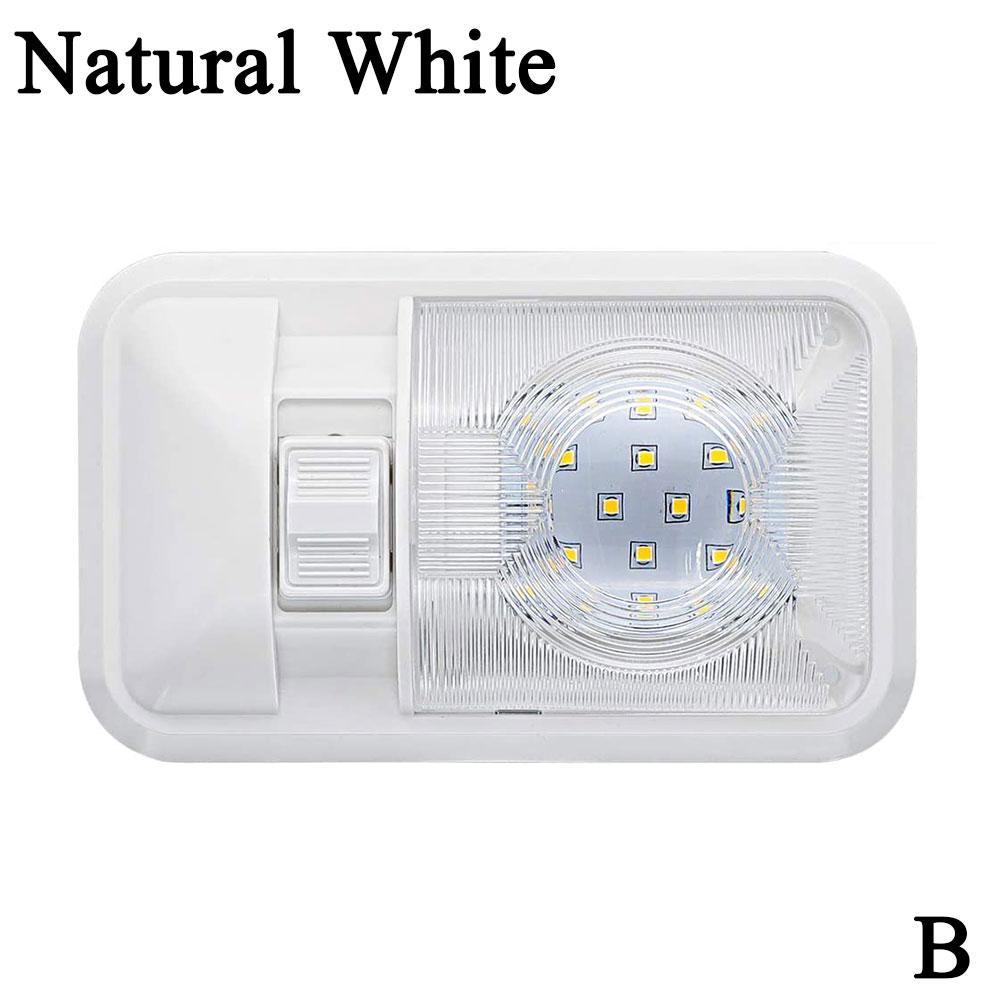 Plafonnier LED intérieur de voiture, 12V, 4500K, éclairage d&#39;intérieur, lampe de lecture, pour camping-Car, camping-Car, caravane, Marine, Double dôme: B option2