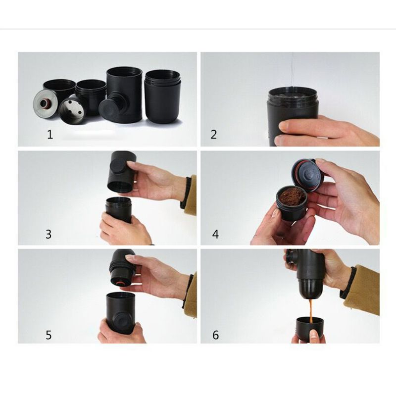 Mini Manual Portable Coffee Maker Espresso Machine Camping Travel Handheld Cup