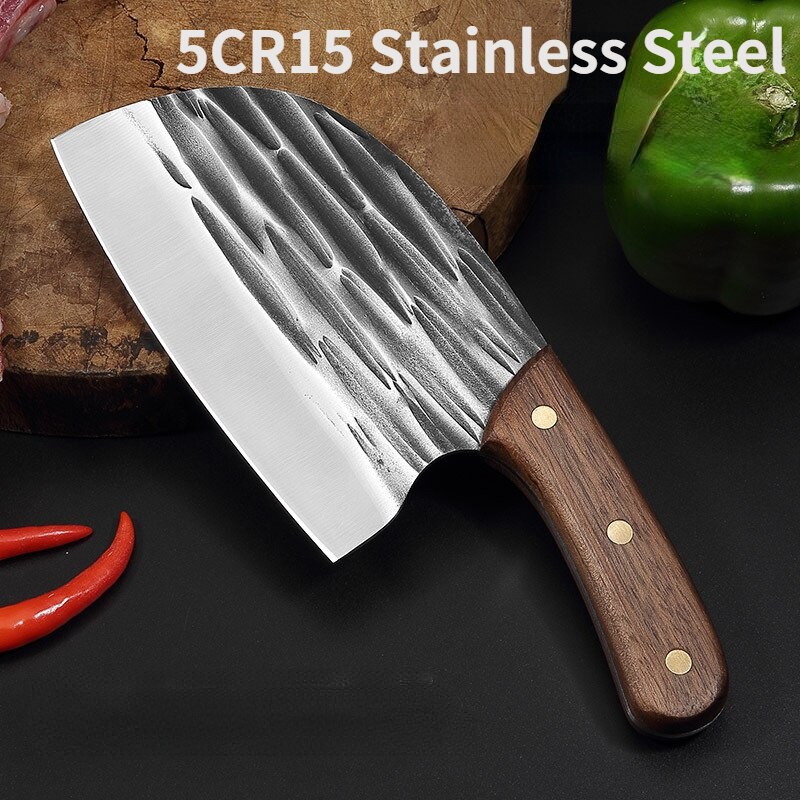 Chef Knife Hand-forged Butcher Knife Stainless Steel Bone Chopping Knife Meat Vegetables Slicing Cleaver High Hardness Kitchen