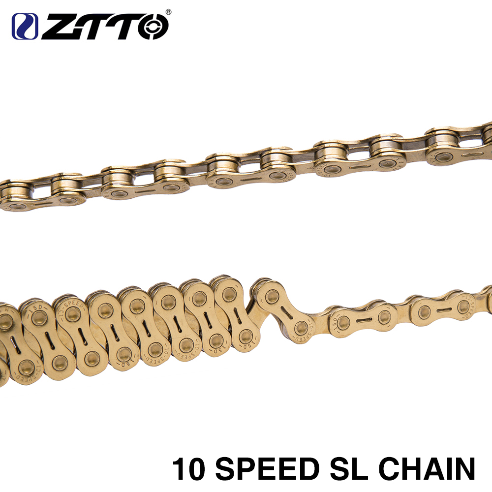 10 S Fiets Chain Golden Semi Hollow SL MTB Mountainbike Road Fiets Onderdelen Duurzaam Goud 10 s 20 s 30 v 10 Speed voor K7