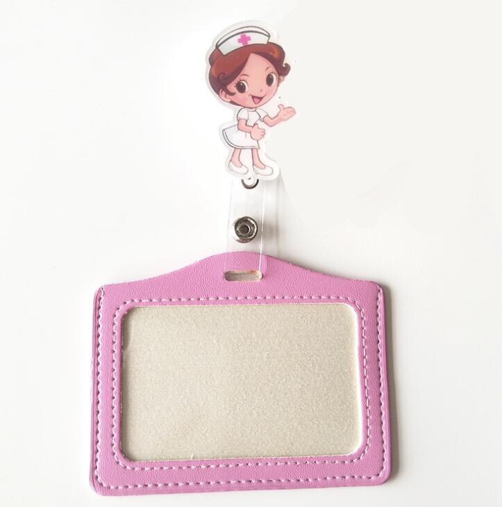 Wysuwany wizytownik nazwa pracownika etui na dowód tożsamości PU certyfikat pracy identyfikator identyfikator pokrowiec biznesowy akcesoria dla pielęgniarek