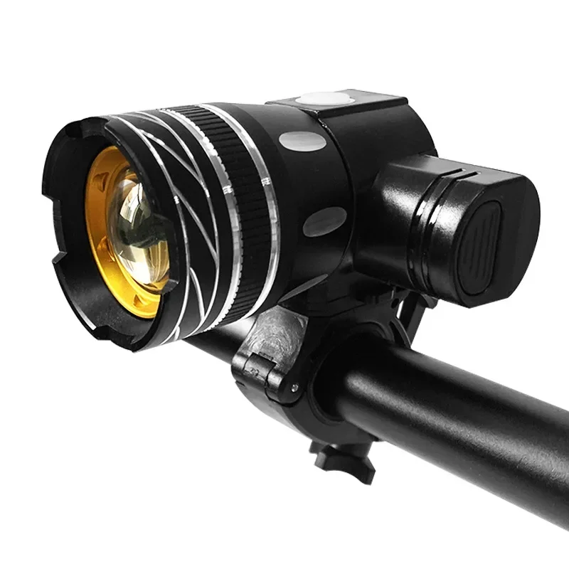 Z30 15000LM T6 LED-licht Fiets/Fiets/Lichtset USB Oplaadbare koplamp/Zaklamp Waterdicht Zoombare fietslamp voor fiets: Black