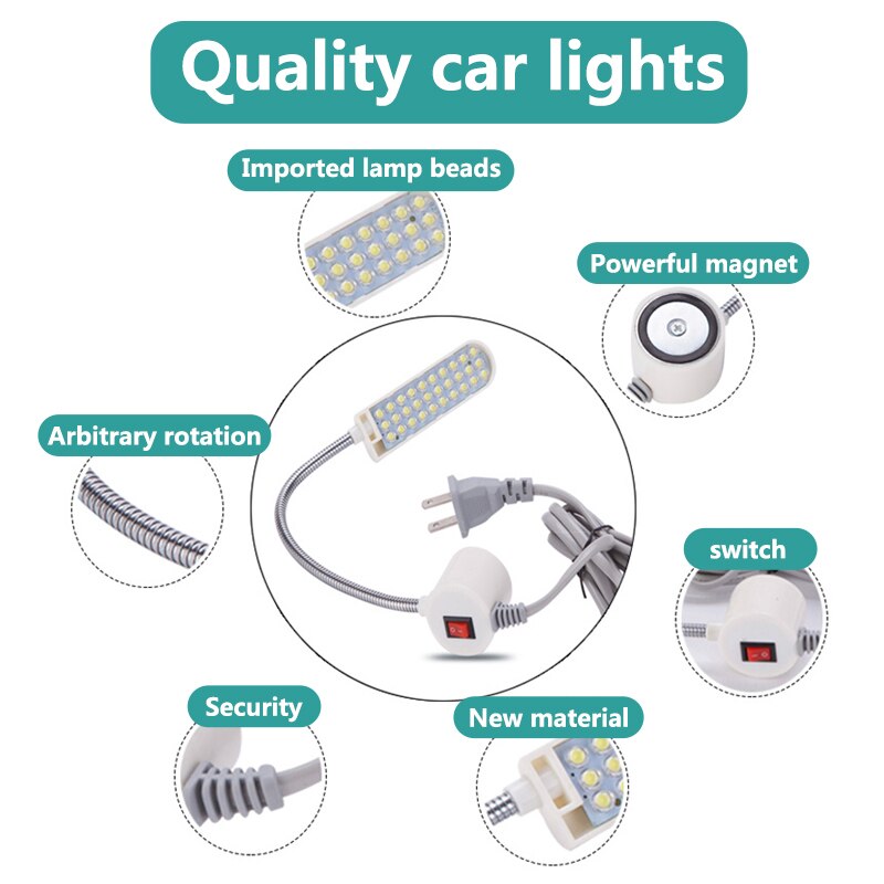 30 Led Industrial iluminación máquina de coser luces Led de trabajo Flexible magnética de luz para taladro de La lampara maquina coser bombilla maquina de coser lampara alfa luz para luz maquina coser lampara led para
