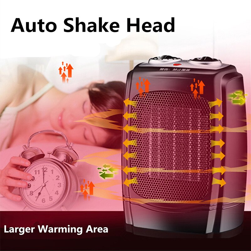 Electric Fan Heater Low-noise 220V 1800W Adjustable Temperature Controller Large Warming Area for House Office PTC