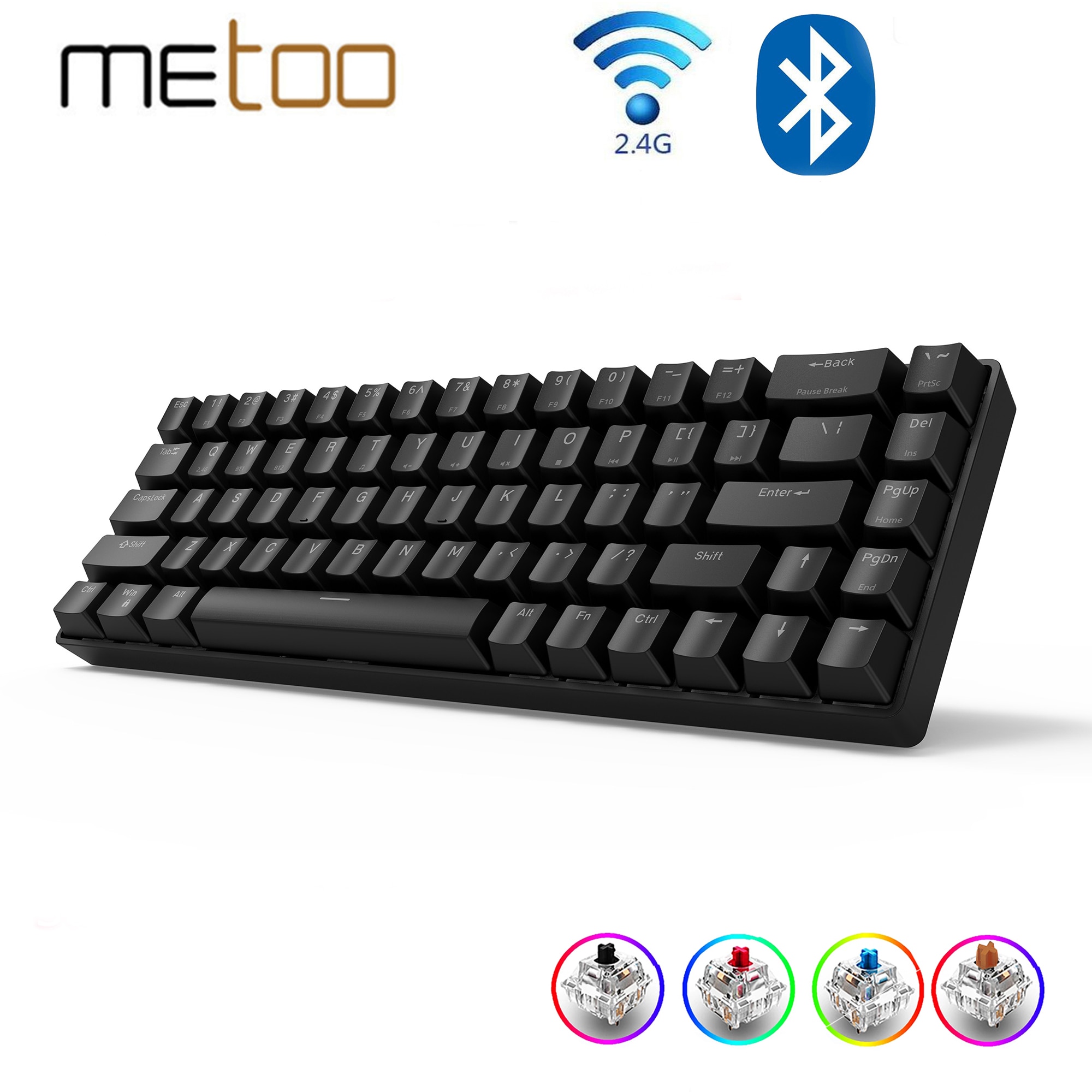 Mechanische Toetsenbord Bluetooth/2.4Ghz Gaming Toetsenbord Wirless Blauw/Rood/Bruin Schakelaar Voor Mac Windows Android