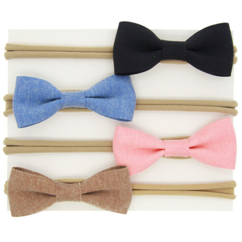 4 pçs/lote Bebés Sólidos Fita Cabelo Arcos Headbands Faixas de Cabelo Grande Arco para a Criança