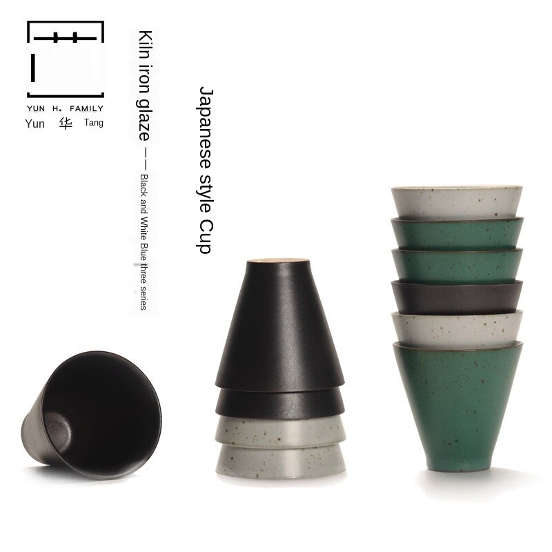 Cerámica gruesa de estilo japonés, taza de té de viento, cambio de horno, taza de té de cerámica antigua, taza maestra, taza individual, tazas de cerámica