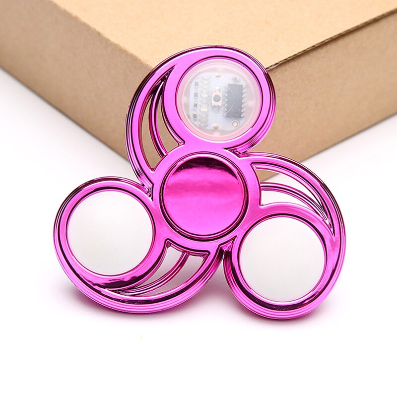 Colorful Metal gyro Magic Wind Spinning ＆ Luminous LED light Fidget Spinner Hand Top Finger Hand Stress Relief Toys: Style 2-PU