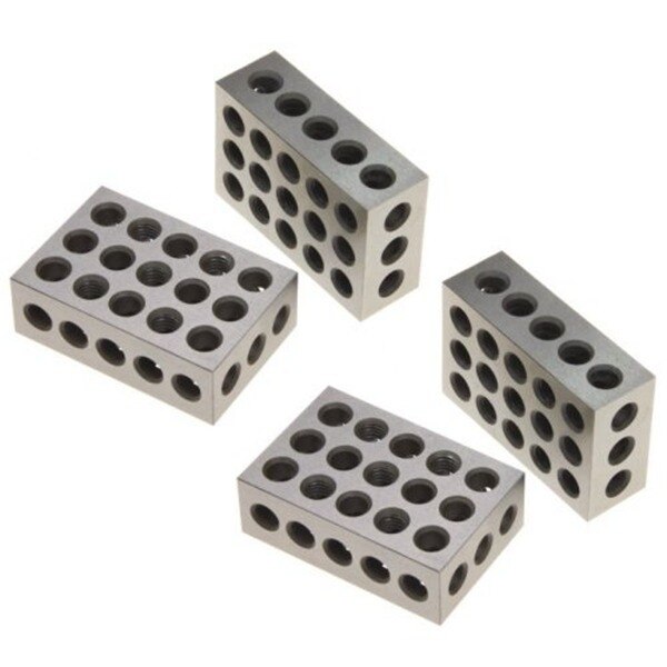 1-2-3 Blocks Matched 2 Pair 23 Holes (1 Inch X2 Inch X3 Inch) 123 Set Precision Machinist Milling