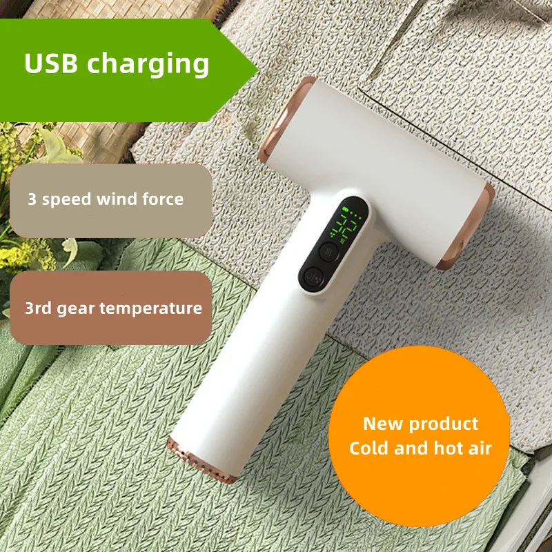 Draagbare draadloze föhn USB-oplaadscherm Haardrogers voor slaapzaal/reizen Sterke wind Geluidsarm 3 versnellingen