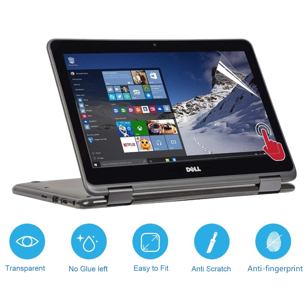 11.6 Inch Laptop Screen Protector For 16：9 Dell Inspiron 11 3000, I3168, HD Crystal Clear LCD Screen Guard Protective film 2pcs