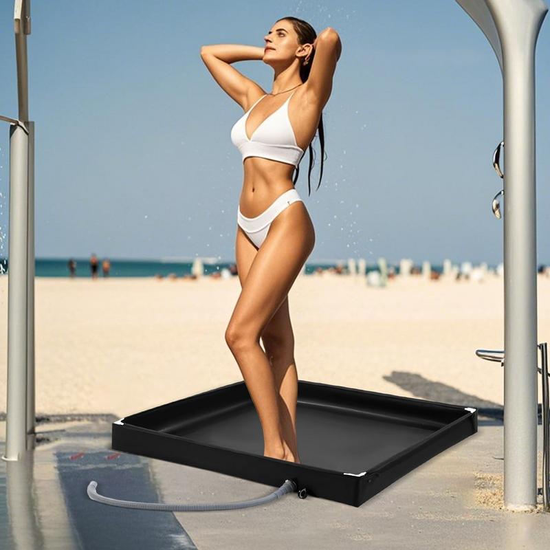 Foldable Shower Base Outdoor Tent RV Camping Awning Shower Tray Portable Shower Pan Foldable Shower Base for Camping Travel