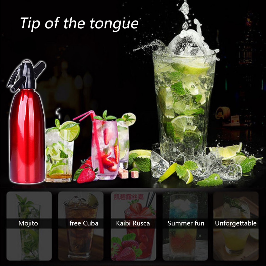 1000 ML DIY Soda agua sifón bebida máquina de jugo Bar cerveza burbuja Soda sifón fabricante botella Sodastream máquina Co2 inyector herramientas