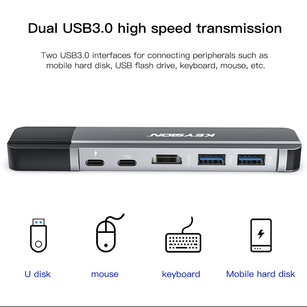 Nøkkel usb hub c hub til multi usb 3.0 hdmi adapter usb splitter til macbook pro Brygge Lyn 3 hub  rj45 dobbel usb type c hub