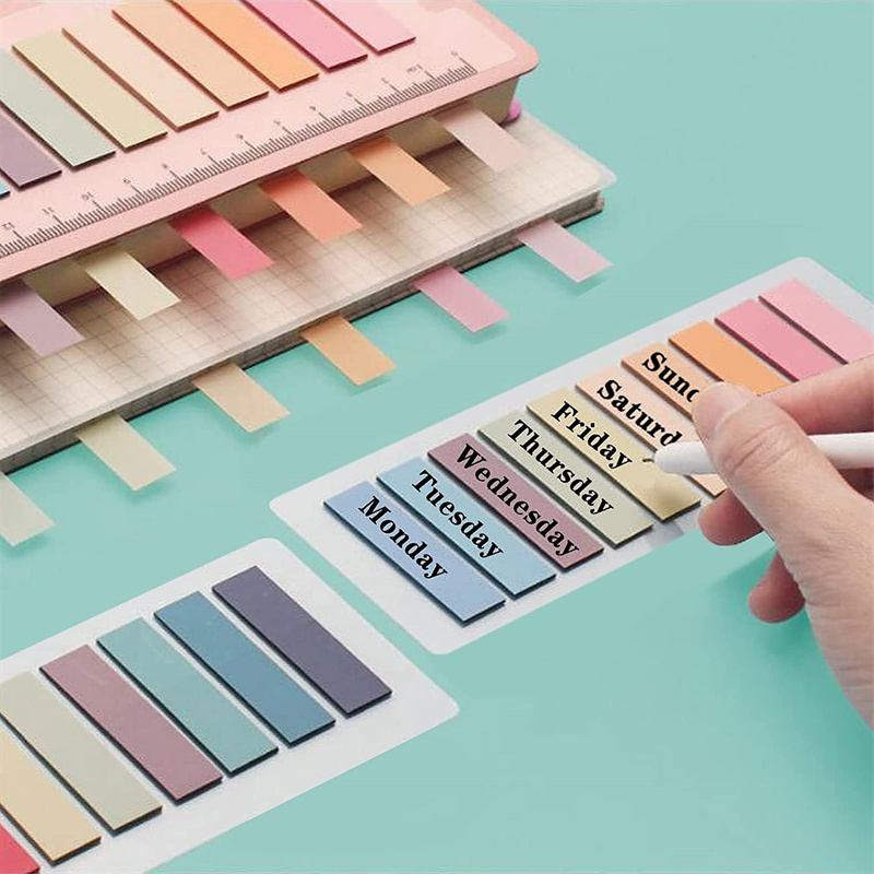 Morandi Colors Pestañas adhesivas para anotaciones de libros, pegatinas de índice de clasificación de archivos, para material escolar y de oficina