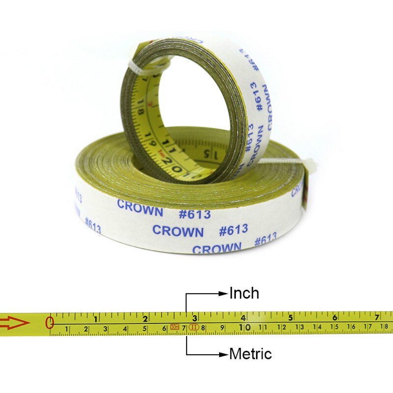 1-5M Metric &amp; Inch Miter Track Tape Measure Self-Adhesive Steel Ruler Measuring Tape For T-track Router Table Woodworking Tools