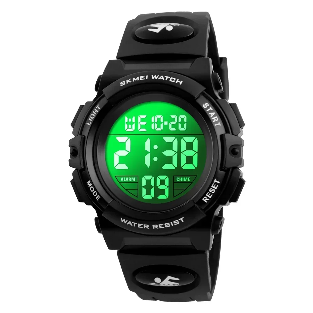 Skmei 1266 Kinderuhr Jungen und Mädchen Wecker Timing Digital 5Bar Wasserdicht Kinder LED-Uhren 1258 1689 1999: color