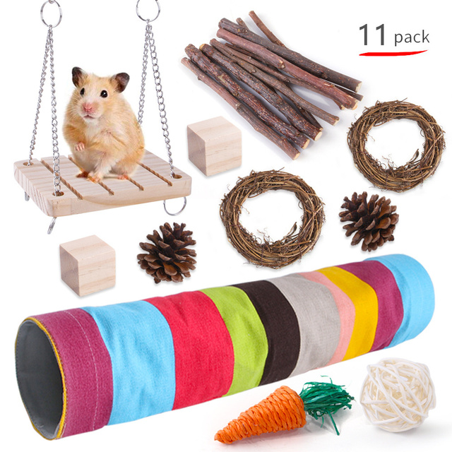 Soft Cute Hamster Tunnel Kit Interactive Rabbit Ch... – Grandado - Hamster Nesting Accessories Kit