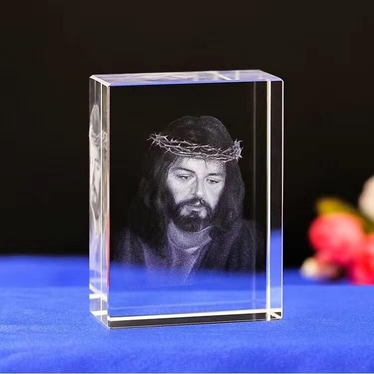 Estatua santa de la iglesia de cristal estatuas cristianas de cristal: Jesus 2