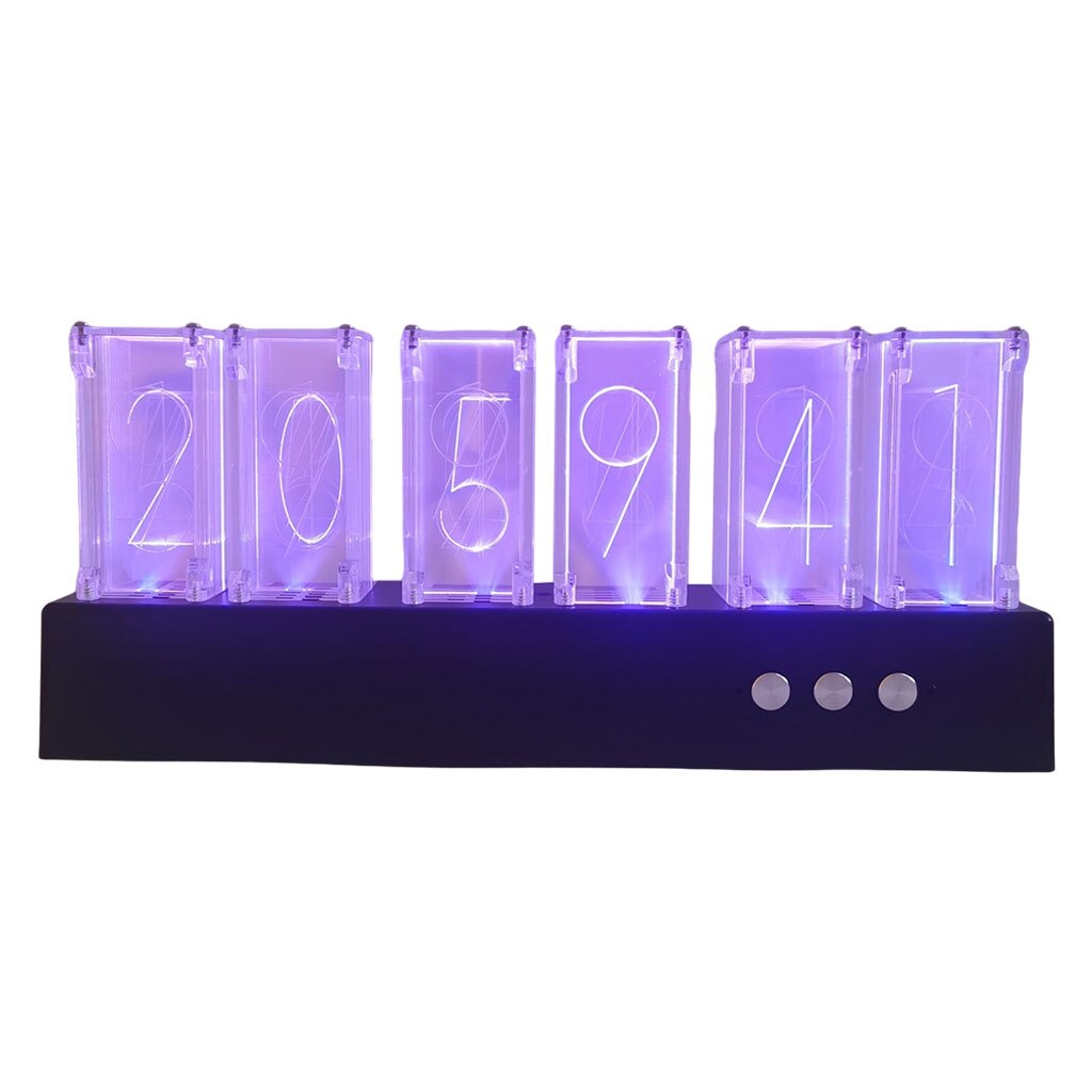 Modern Tabletop USB Nixie Tube Clock Large Display LED Digital Desk Clock Interior Living Room Home Decors Year