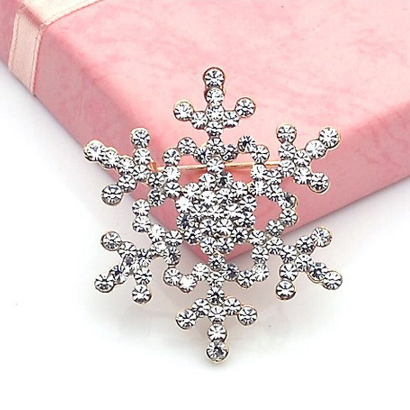 Broche Pin Crystal Rhinestone Grote Sneeuwvlok Winter sneeuw Thema Kerst Broches & Retail #2- 3