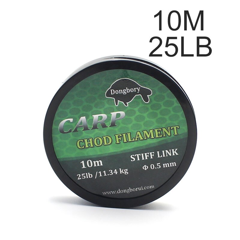 10m Karpfen Angelschnur Monofile Fluor Linie Chod Filament Kohlenstoff Faser Karpfen Linie Für Haar Anlagen Angeln Zubehör: 25LB