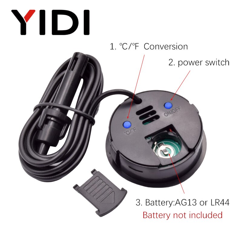 LCD Digital Thermometer Hygrometer, Conversion Incubator Aquarium Temperature Humidity Gauge Meter Probe Sensor Detector