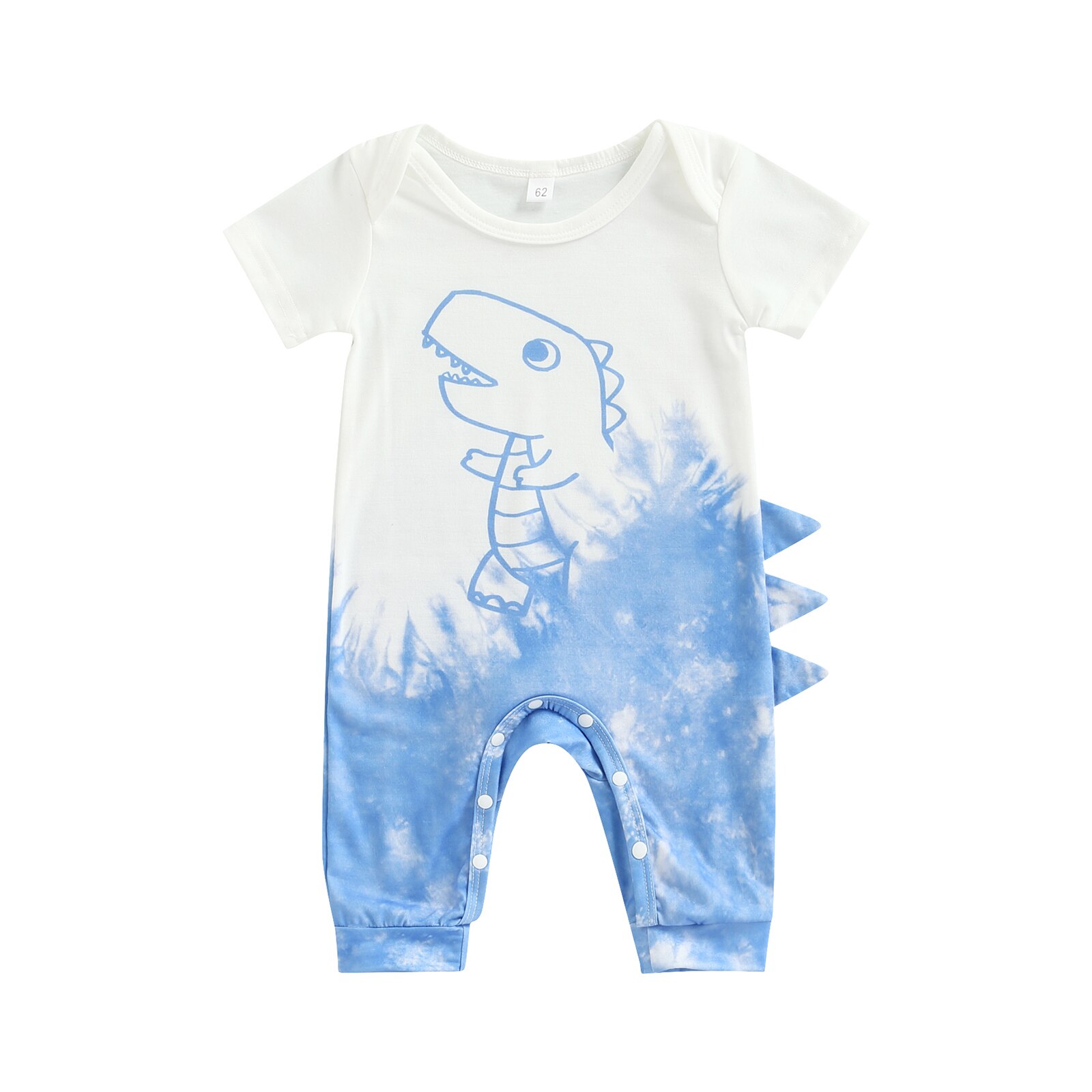 Tuta da bambina per neonato, pagliaccetto con stampa a dinosauro a maniche corte girocollo per bambini piccoli