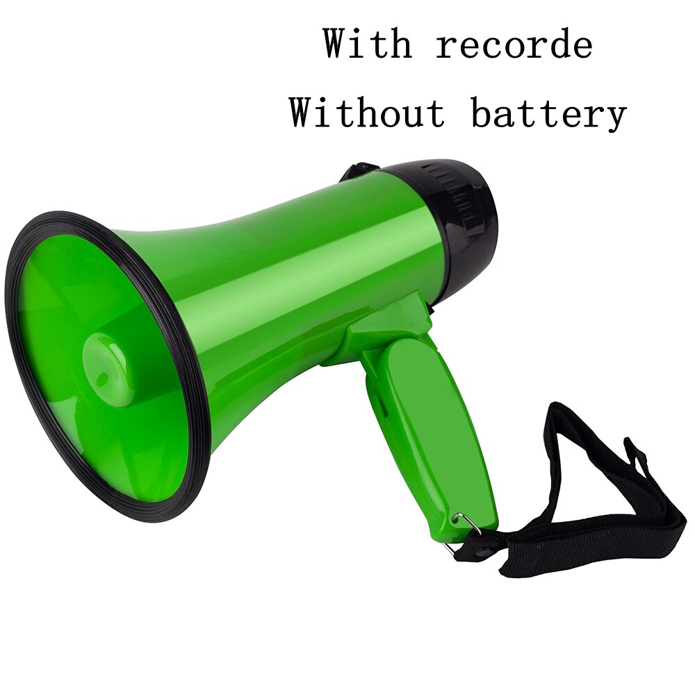 Megafono portatile a mano da 25 Watt Bullhorn con sirena altoparlante registratore di tromba guida turistica altoparlanti microfono altoparlante: Default Title