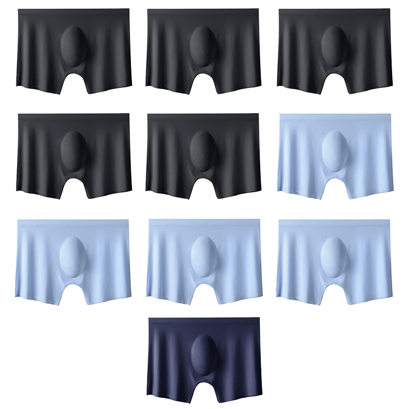 10 stk./parti herre sommer issilke boxershorts sømløse undertøj lingeri underbukser shorts ultratynde åndbare sexede trusser: Xs / Brun