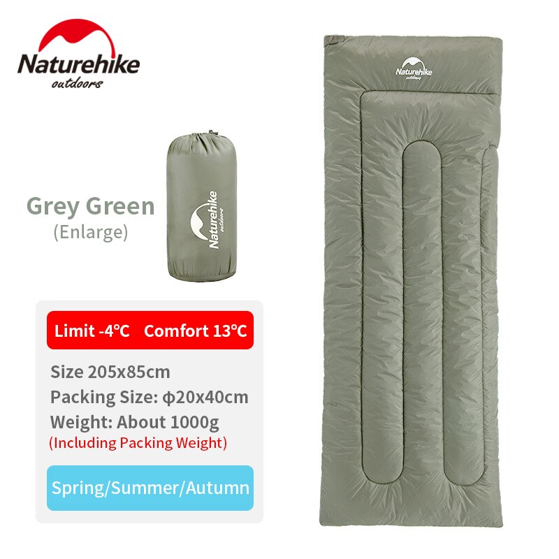 Naturehike Sleeping Bag Envelope Type 3 Seasons Single Person Waterproof Warm Cotton Sleeping Bag Outdoor Camping Travel