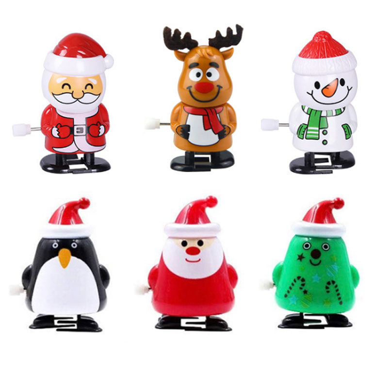 Christmas Clockwork Jumping Toys Children Mini Christmas Vintage Santa Claus Snowman Wind Up Toys for Kids Funny