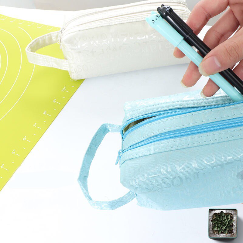 Double Layer Pencil Case Letter Trousse Scolaire Large Capacity Estuche Escolar Multifunction Piornik Szkolny School Pencil Case