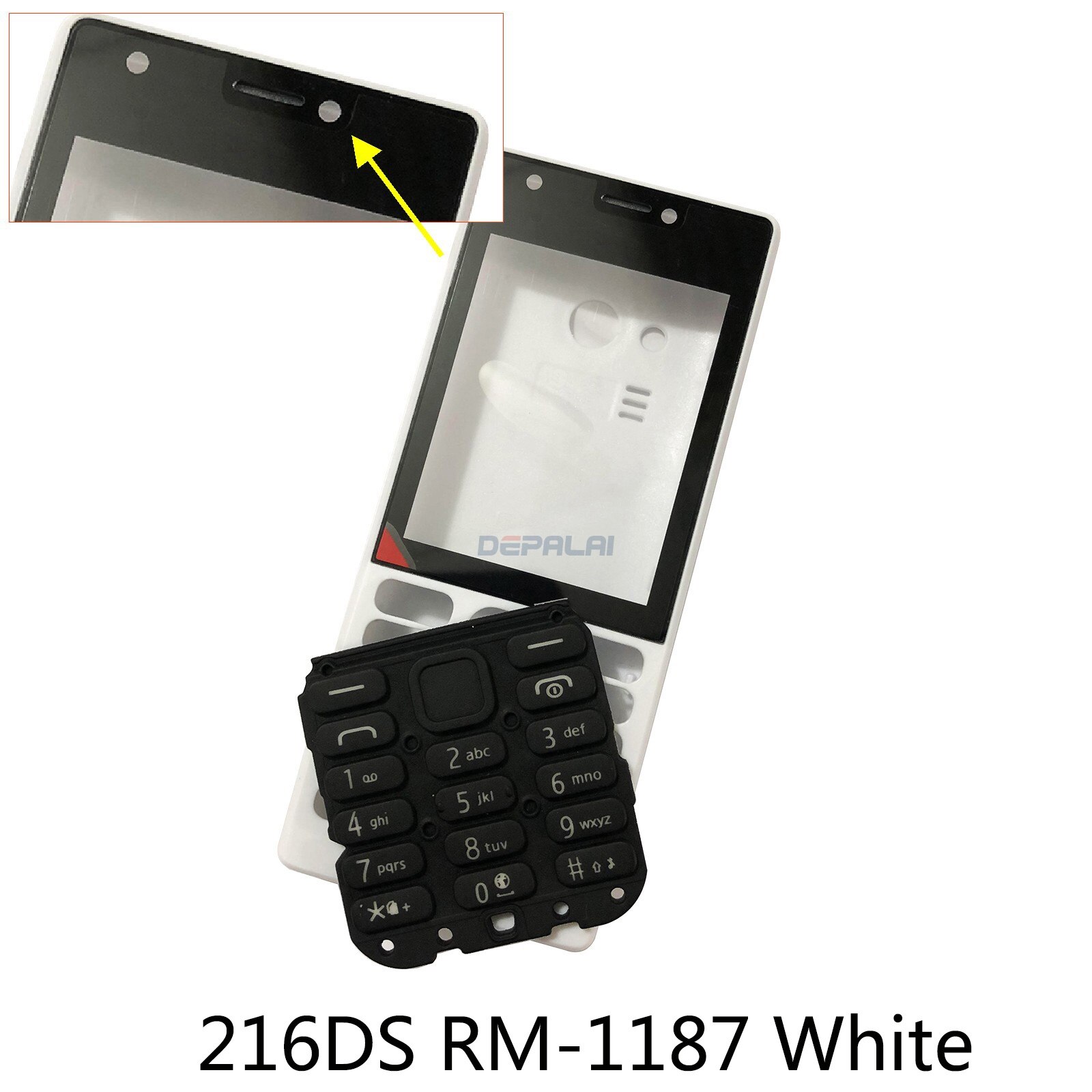 Housing For Nokia 150 Case 216 DS RM-1187 Mobile Phone Cover Case Keypad: Silver