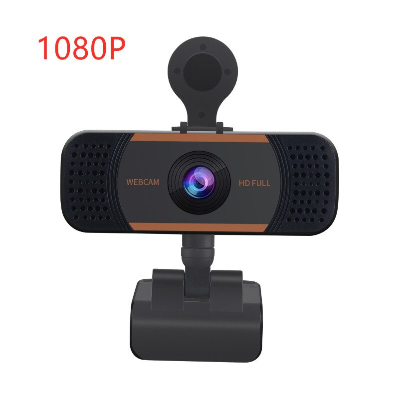 Cámara W18 4K con enfoque automático, Webcam de unidad libre USB con micrófono, HD, para conferencia en vivo, con cable USB: Orange 1080P