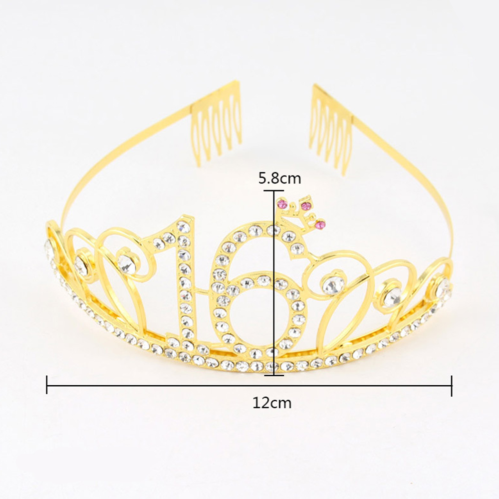 16 18 21th Verjaardag Prinses Tiara Kroon Hoofdband Bruids Haar Band Haar Accessoires Hoofdtooi Bruiloft Voor Vrouwen Anniversary 30
