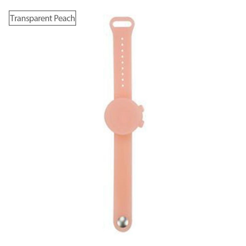 Bracelet en Silicone distributeur de désinfectant pour les mains, sous-emballage, pompe distributrice de désinfectant pour les mains: Transparent peack