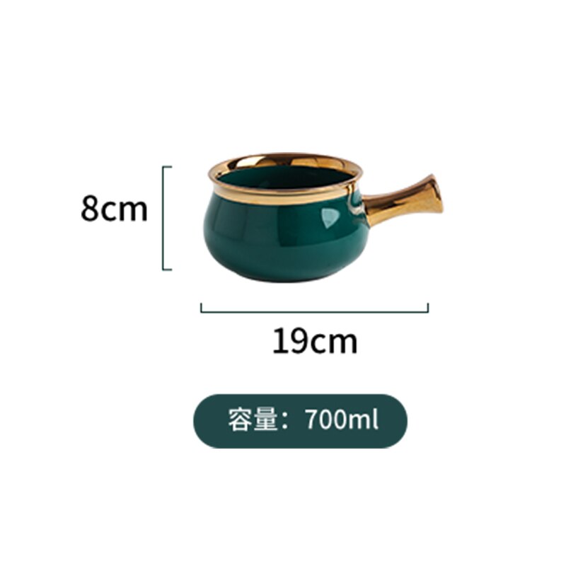 Ceramic Tableware Set Light Luxury Handle Bowl Breakfast Tableware Sushi Plate Dining Table Decoration Service Tray: F