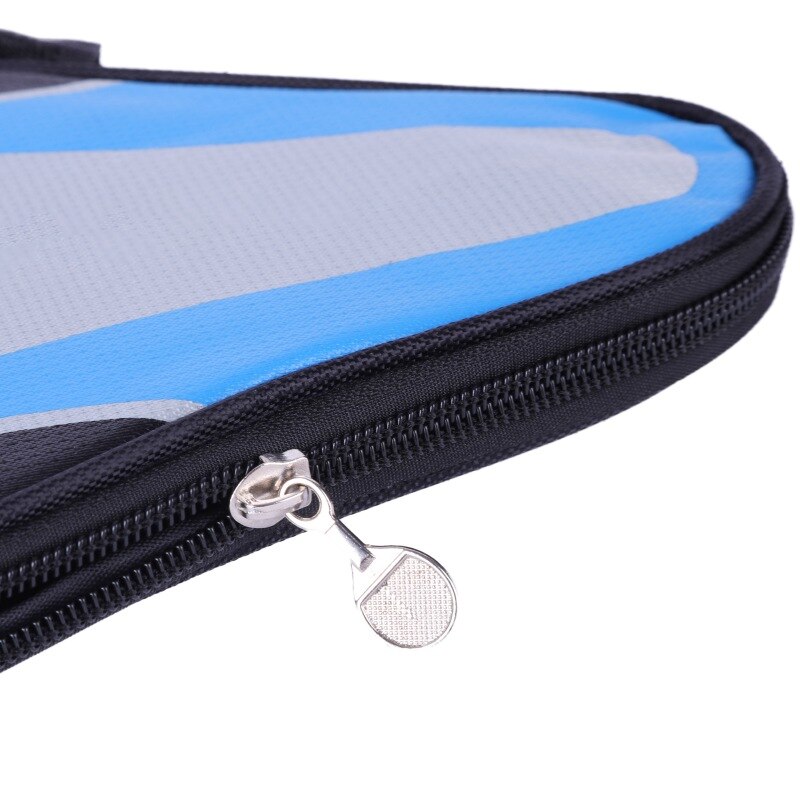 Funda de raqueta de tenis de mesa tela Oxford impermeable a prueba de polvo cremallera anillo de acero Ping Pong Bat bolsa de almacenamiento