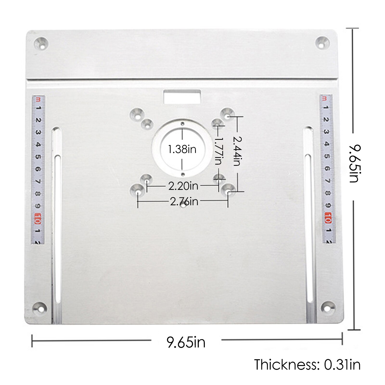 Aluminium Router Table Insert Plate Electric Wood Milling Flip Boardwith Miter Gauge Guide Set Table Saw Woodworking Workbench: A