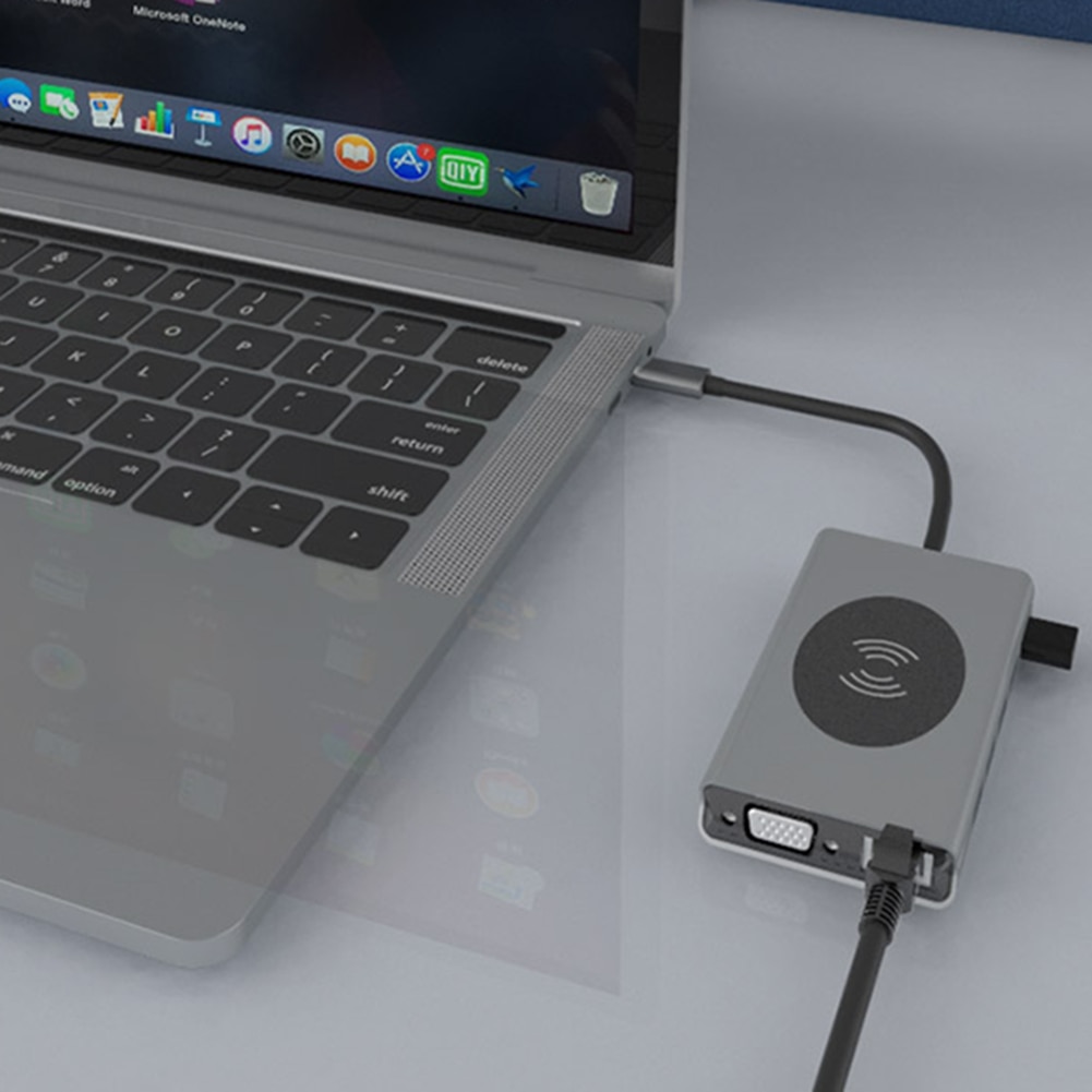 Hub 14-en-1, HDMI RJ45 VGA Triple affichage, HUB 3.0 adaptateur, Dock pour MacBook Pro, lecteur de cartes, séparateur USB type-c, HUB USB