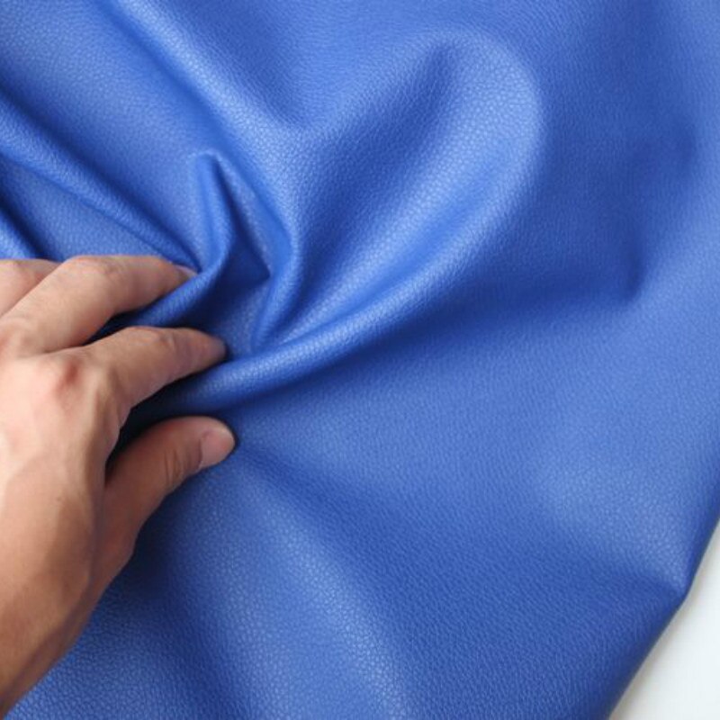 Gedrukt Faux Kunstmatige Synthetische PU Leer Stof Royal Blue Synthetisch Leer Stof DIY Naaien Patchwork Bekleding Materiaal