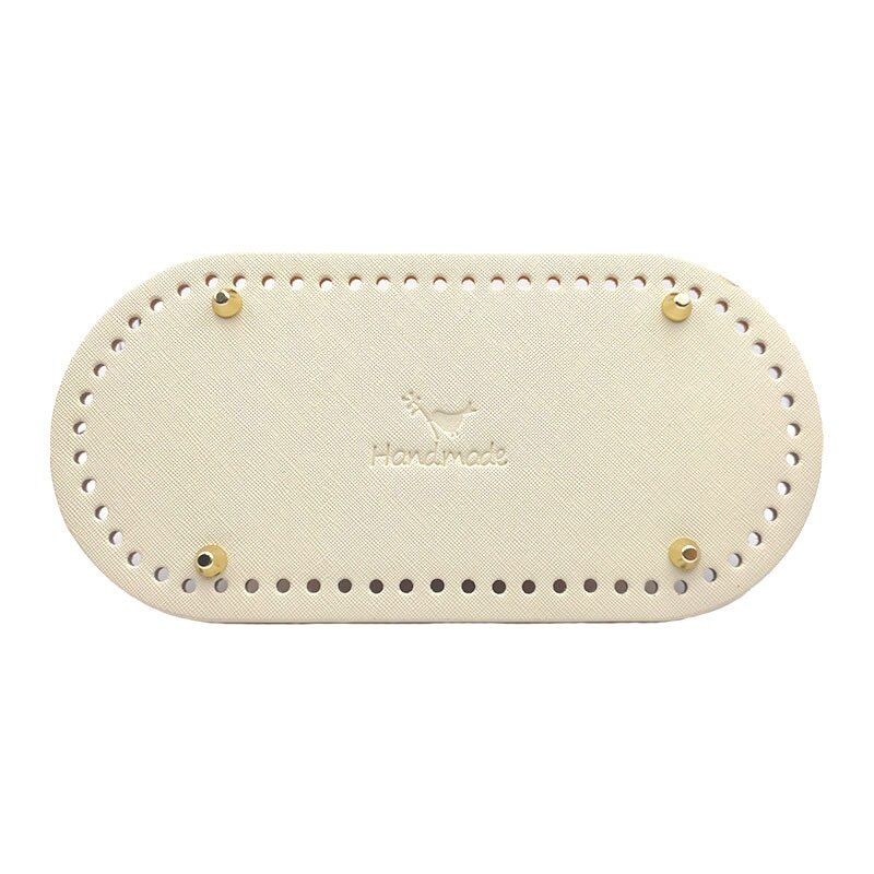 1PC 25x12cm Bag Bottom Base Oval DIY Tote Bag Handmade Crochet Shaper Leather Purse Insert Accessories: beige
