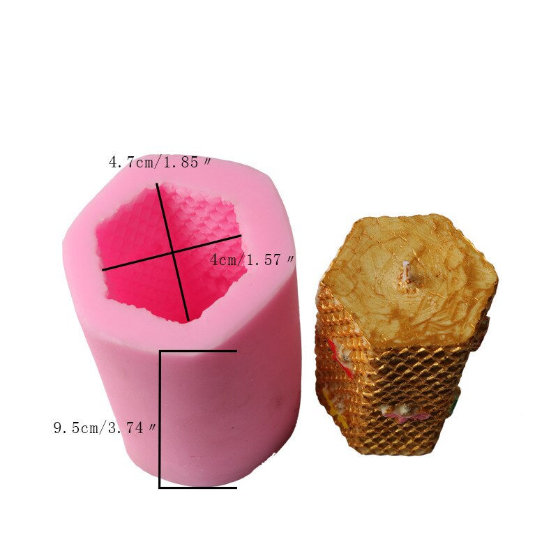 Silikone stearinlys forme 3d bi honeycomb bikubeforme til hjemmelavet bivoks sæbe farveblyant voks smelte bistader stearinlysfremstillingsudstyr: Kun silikoneform 02