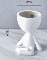 Bloempot decoratie portretkunst witte bloempot abstract beeldhouwwerk bloemstuk woonkamer zachte decoratie decoratie: C